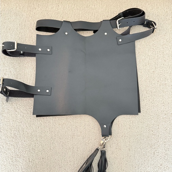 Black Faux Leather Harness Belt - Picture 4 of 4